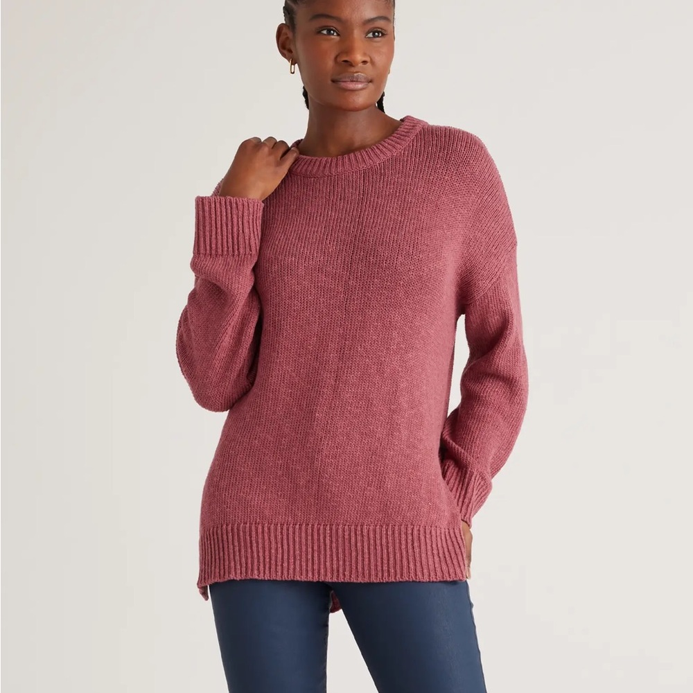 Quince Cotton Linen Oversized Crew Sweater